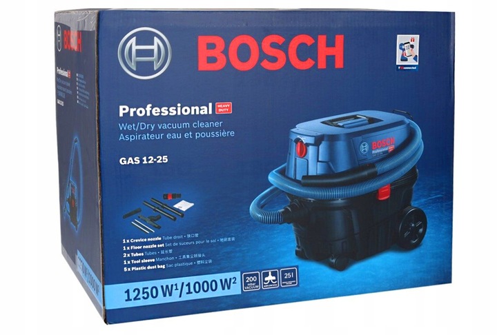 ODKURZACZ PRZEMYSŁOWY GAS 12-25 PL BOSCH HEAWY DUTY