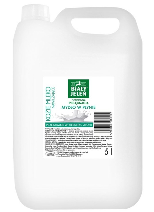 BIAŁY JELEŃ MYDŁO W PŁYNIE Z EKSTRAKTEM Z KOZIEGO MLEKA ZAPAS (5 L)