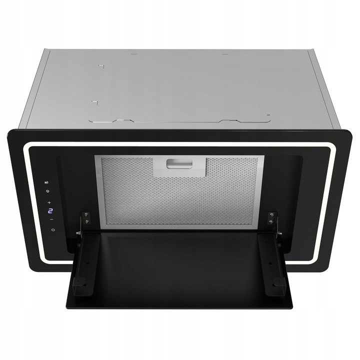 Okap kuchenny podszafkowy do zabudowy 52cm czarny LED premium Berdsen