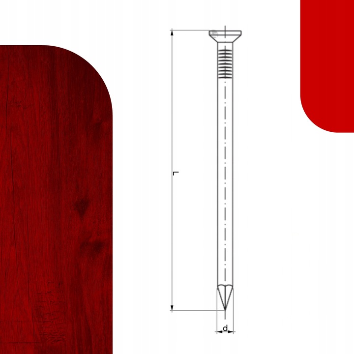 Gwoździe budowlane 4.0x100mm # CZARNE # - 5KG