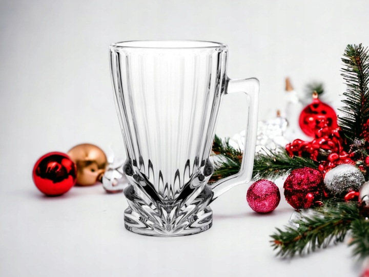 Komplet szklanek kryształowych do kawy LATTE herbaty z uchem VENUS 250 ml