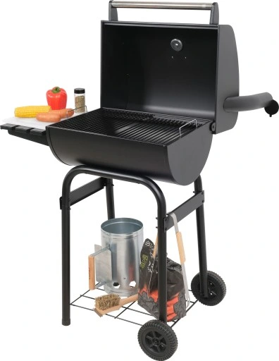 GRILL OGRODOWY WĘGLOWY DUŻY Z POKRYWĄ RUSZT 47 cm