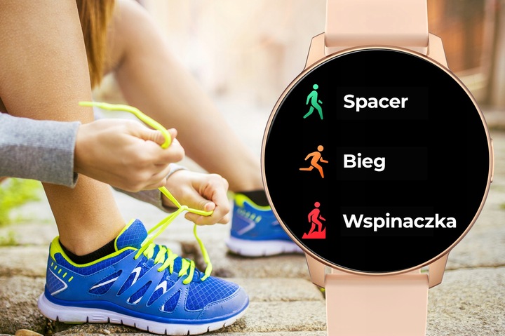 SMARTWATCH ZEGAREK DAMSKI POLSKIE MENU ROZMOWY SPORT PULS 2 PASKI AMOLED