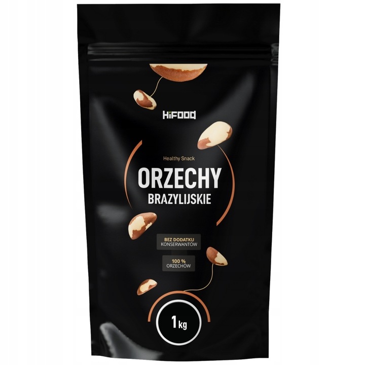 Orzechy Brazylijskie Naturalne Całe Jakość Wysoka 1kg HiFOOD Kawałki