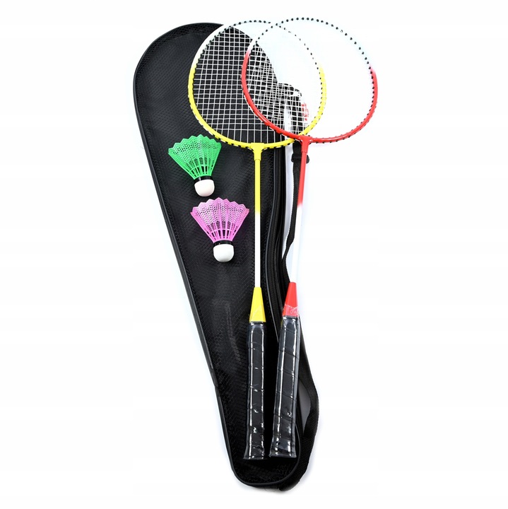 ZESTAW DO BADMINTONA RAKIETKI POKROWIEC LOTKI