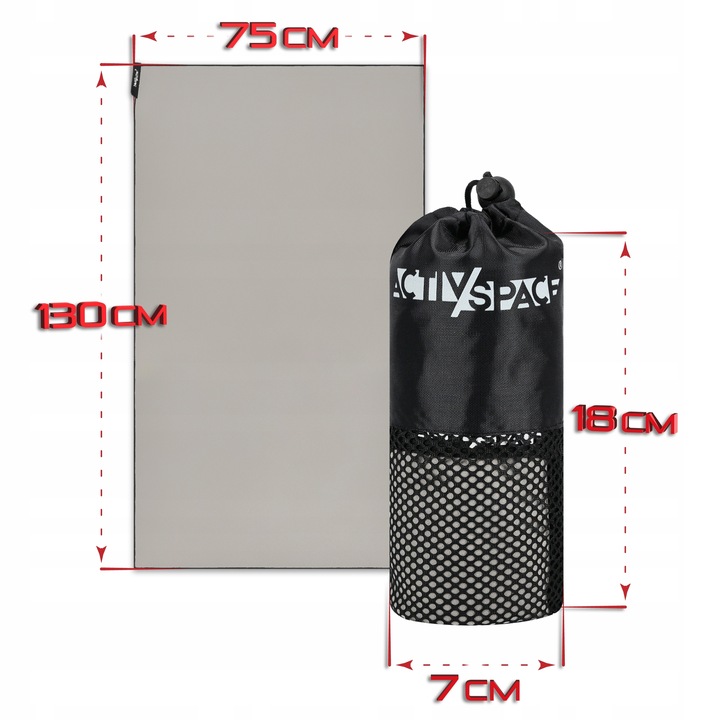 RĘCZNIK SZYBKOSCHNĄCY Z MIKROFIBRY KĄPIELOWY PLAŻOWY NA SIŁOWNIĘ DUŻY 130CM