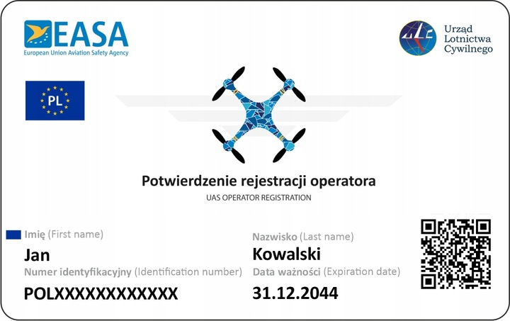 Wydruk Certyfikatu ULC na DRONA Karta PCV 2 str.