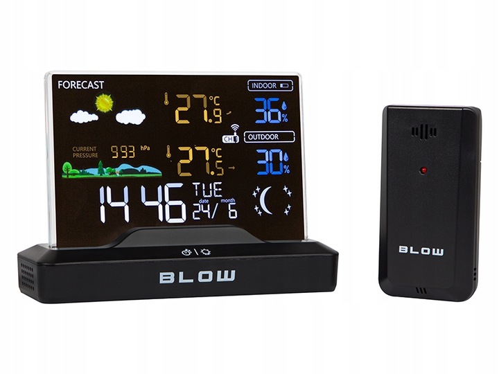 STACJA POGODY METEO BEZPRZEWODOWA POGODOWA TERMOMETR HIGROMETR