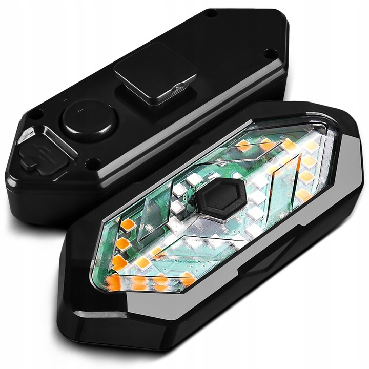 Lampka rowerowa tylna KIERUNKOWSKAZ tył na rower sygnalizator USB + pilot