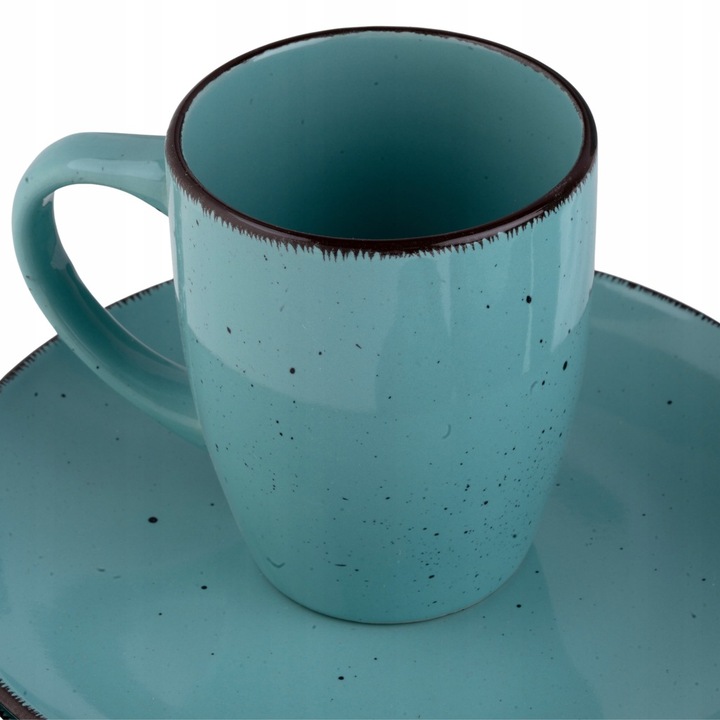 SERWIS OBIADOWY + 6 KUBKÓW KOMPLET OBIADOWO-KAWOWY 24 EL. KAMIONKA TURKUS