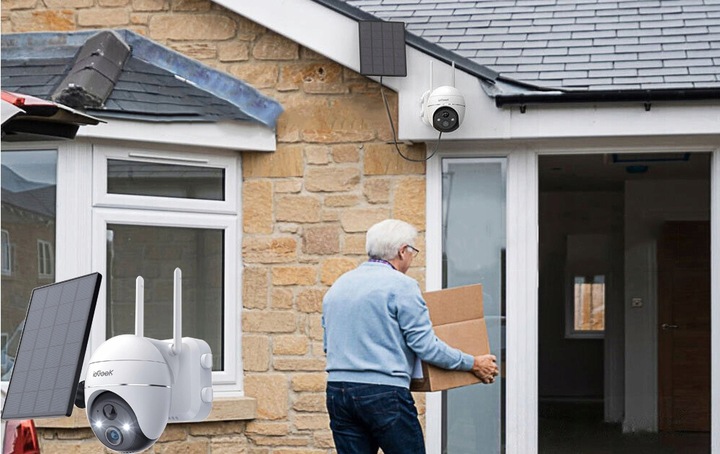 ZEWNĘTRZNA SOLARNA KAMERA OBROTOWA BATERIE WIFI 3MP 64GB Z PANELEM SOLARNYM