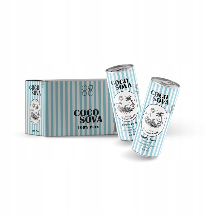 ZESTAW 12x Woda Kokosowa z Młodego Kokosa Cocosova 320 ml