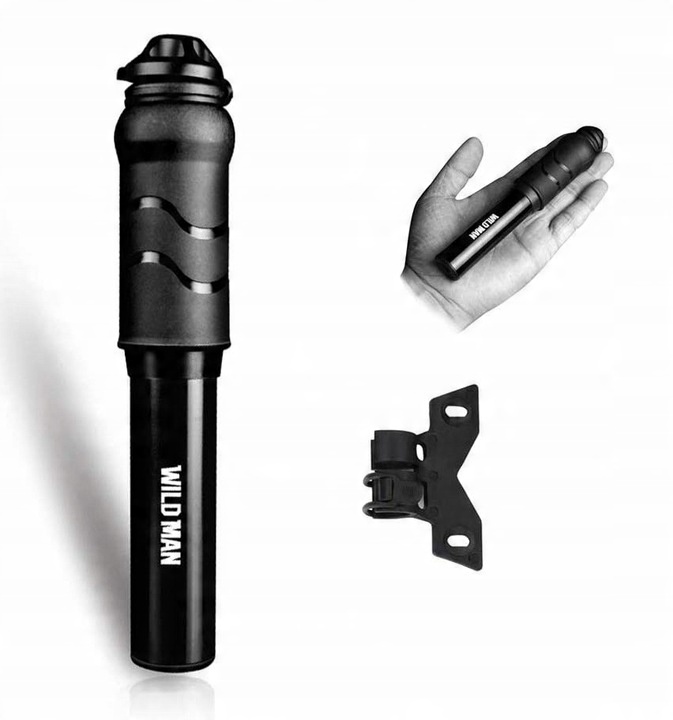 POMPKA ROWEROWA MINI RĘCZNA MAŁA UCHWYT ALUMINIOWA 7 BAR NA RAMĘ WILD MAN