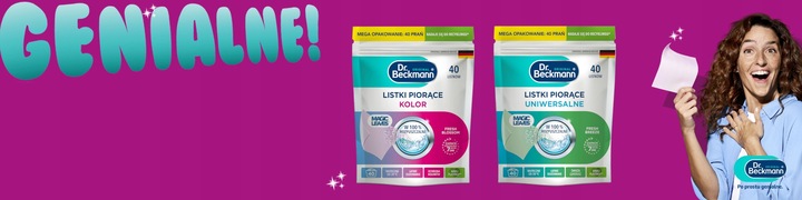 Dr. Beckmann MAGIC LEAVES Chusteczki Listki Piorące do Prania Uniwersal x40