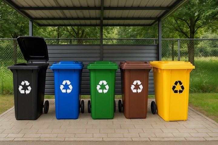 Pojemnik na Śmieci 120l Kosz Odpady Kubeł do Segregacji Mocny Czarny