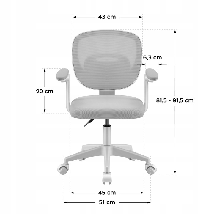 Fotel Obrotowy Krzesło DLA DZIECI MŁODZIEŻY Mark Adler Junior 3.0 Grey