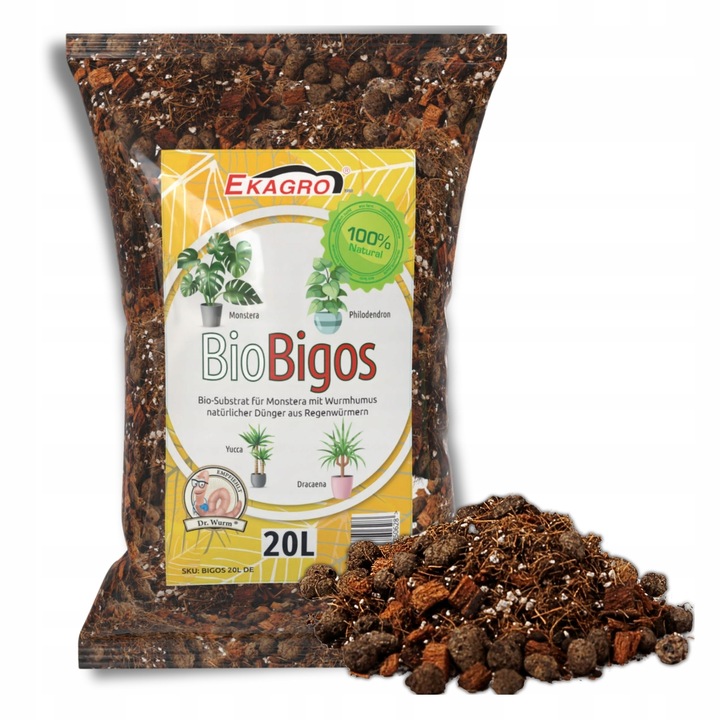 Ziemia do Kwiatów Podłoże do Monstery palm 20L Bio Bigos Lekkie