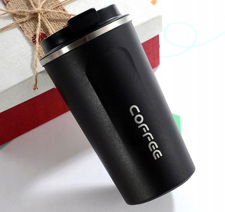 Kubek termiczny COFFEE herbatę Stal Czarny termos kawę szczelny 510ML