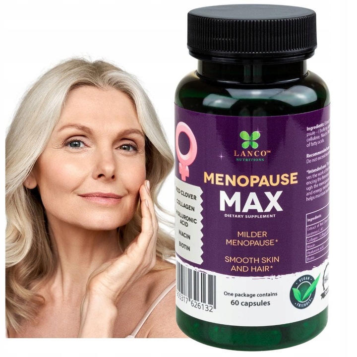 MENOPAUZA MAX PREMIUM dla dojrzałych kobiet Czerwona koniczyna Lanco 60kaps