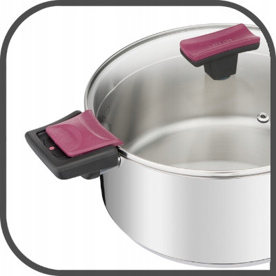 Komplet garnków Cook&Clip patelnie Intuition stal nierdzewna