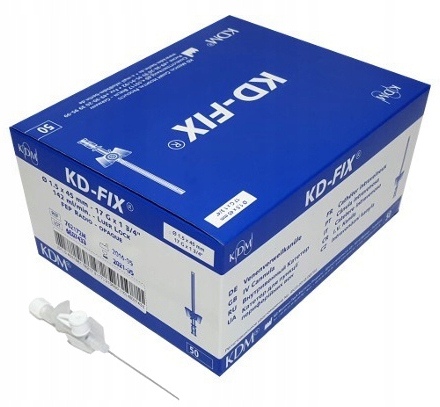 KANIULA WENFLON KD-FIX 17G 1,5x45mm 50 SZTUK BIAŁA BIAŁY