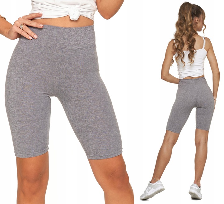KOLARKI Krótkie Legginsy Wysoki Stan Kryjące Wygodne Gładkie MORAJ L/XL