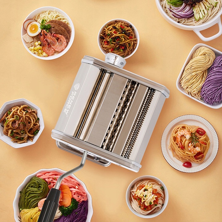 Maszynka Ręczna Do Makaronu RAVIOLI Ciasta Stal NIERDZEWNA 7w1 Zestaw