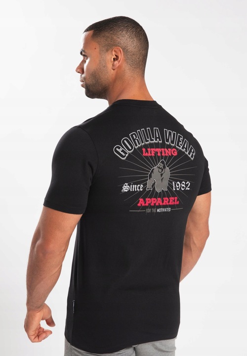 KOSZULKA MĘSKA NA SIŁOWNIE GORILLA WEAR OREGON TRENINGOWA STYLOWA NADRUK