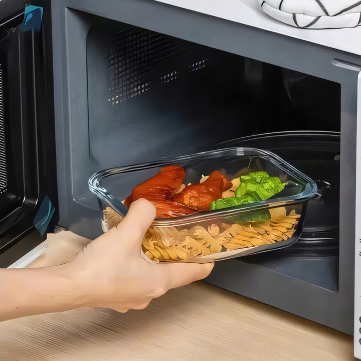 4x LUNCHBOX POJEMNIK SZKLANY NA ŻYWNOŚĆ ŻAROODPORNE POJEMNIKI Z