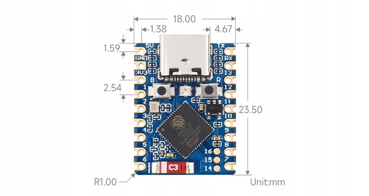 ESP32-S3 Mini ESP32-S3FH4R2 Dual-Core Processor, 240MHz ESP32-S3-Zero