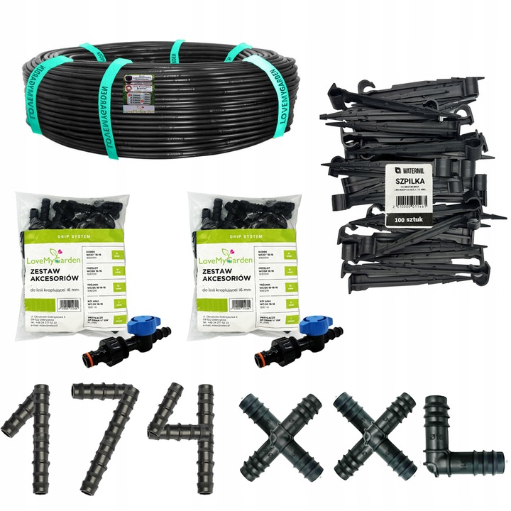 Linia kroplująca 16mm 100m z kompensacją 174 XXL Super Wytrzymała kropelka