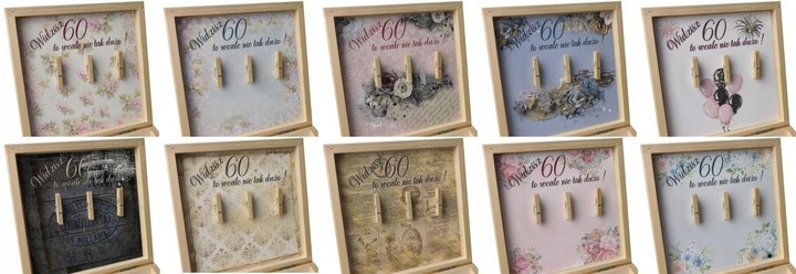 PREZENT NA 60 URODZINY PUDEŁKO Z ŻYCZENIAMI