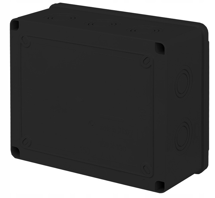 CZARNA PUSZKA INSTALACYJNA HERMETYCZNA ELEKTRYCZNA OBUDOWA 190X150X80