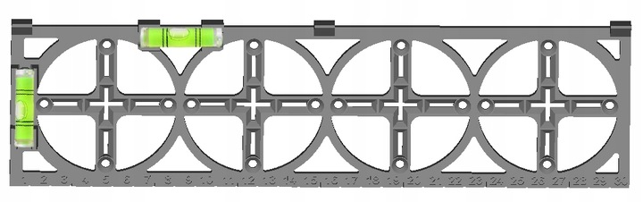 WZORNIK SZABLON DO WYMIAROWANIA OTWORÓW PUSZEK ELEKTRYCZNYCH ZESTAW