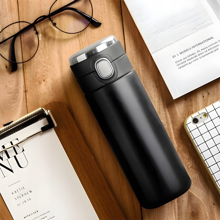 KUBEK TERMICZNY TERMOS Z USTNIKIEM NA KAWĘ HERBATĘ DO SAMOCHODU 420 ML LED