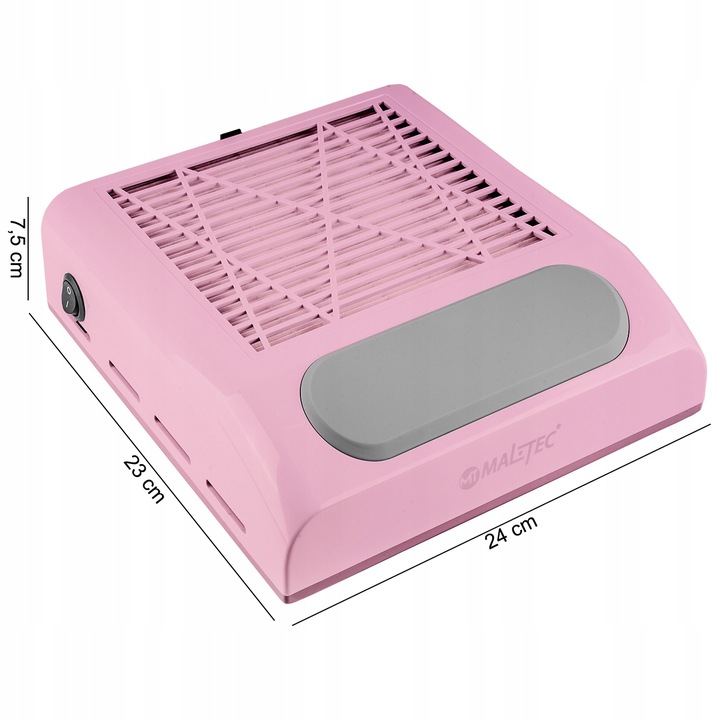 POCHŁANIACZ PYŁU DO PAZNOKCI BEZWORKOWY KASETOWY FILTR 80W RÓŻOWY