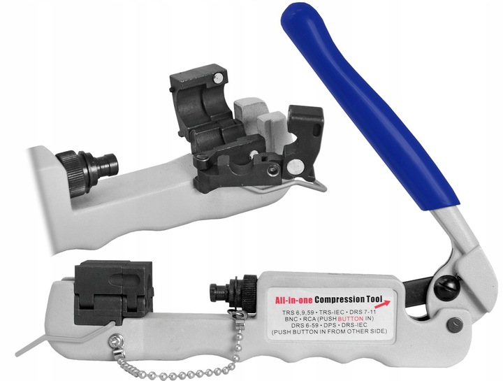 PROFESJONALNA ZACISKARKA KOMPRESYJNA ZŁĄCZ ANTEN TYPU F/BNC/RCA/IEC