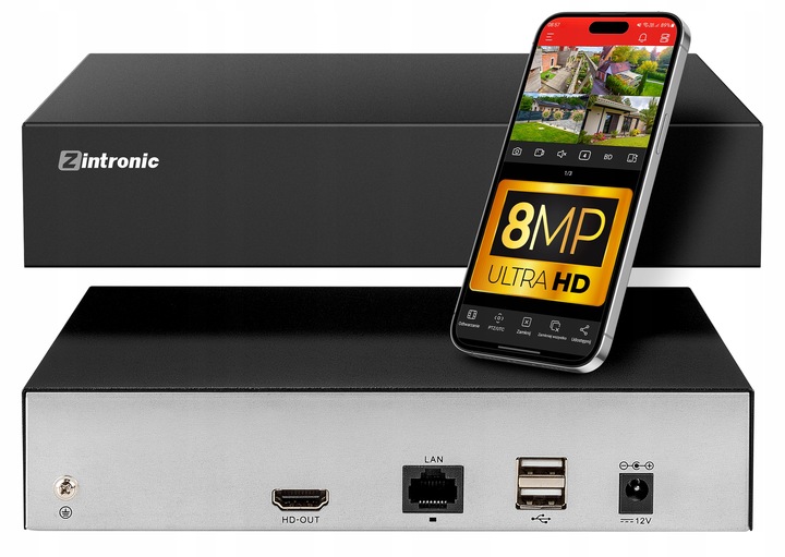 REJESTRATOR DO MONITORINGU SIECIOWY NVR IP 9 KANAŁOWY 8MPx 4K