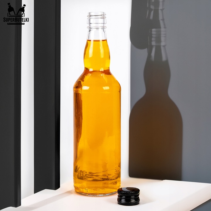 50 szt BUTELKI SZKLANE MONOPOLOWE 500 ml z ZAKRĘTKĄ na BIMBER WÓDKĘ ALKOHOL