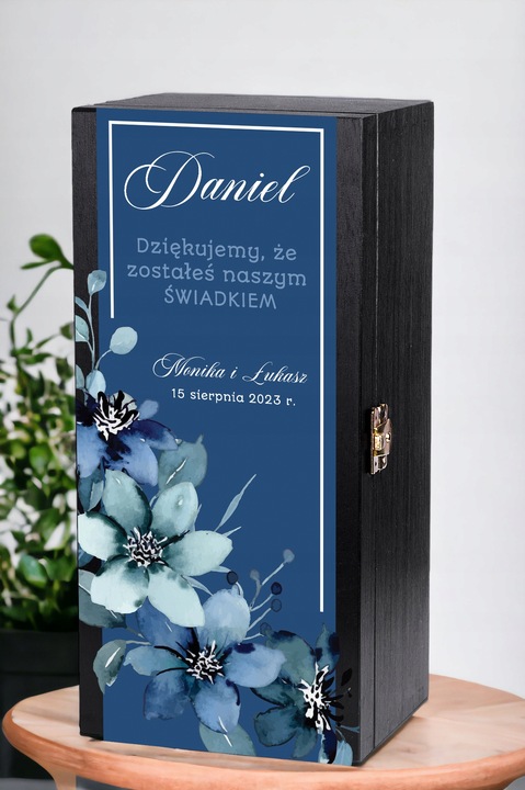 PODZIĘKOWANIE DLA ŚWIADKA ŚWIADKOWEJ SKRZYNKA NA ALKOHOL WHISKY