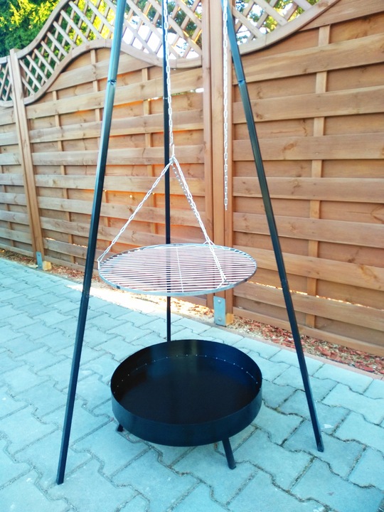 GRILL OGRODOWY WISZĄCY TRÓJNÓG PALENISKO WĘGLOWY 5