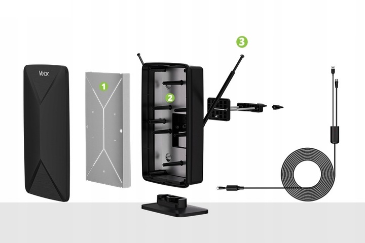 ANTENA AKTYWNA POKOJOWA WEWNĘTRZNA ZEWNĘTRZNA DVB-T2 TV NAZIEMNEJ 4K VAYOX