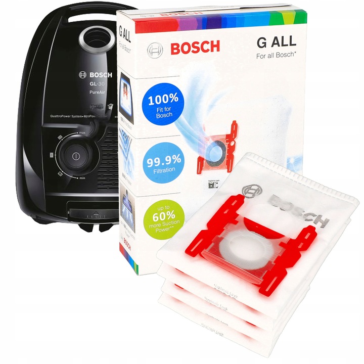 Bosch oryginalne worki BBZ41FGALL typ G ALL do odkurzacza GL 30 4 szt
