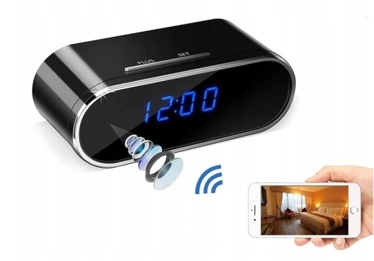 MINI KAMERA SZPIEGOWSKA UKRYTA BUDZIK ZEGAR WIFI FULL HD PODGLĄD NA