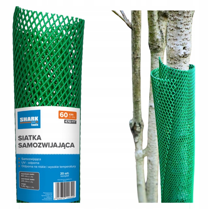 SIATKA Osłonka do drzew do drzewek Ochronna na drzewka samozwijająca