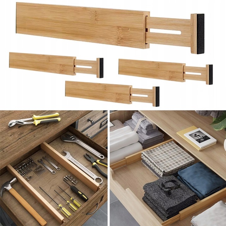 4x ORGANIZER WKŁAD DO SZUFLADY SZUFLAD SZAFY PRZEGRÓDKA SEPARATOR PODZIAŁKA