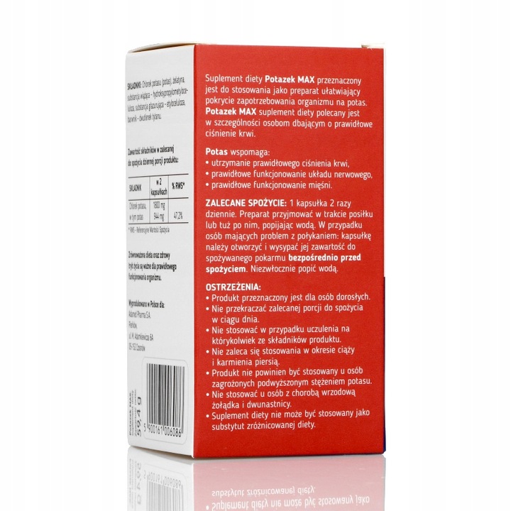 Potazek chlorek potasu 900mg potas 50 kaps