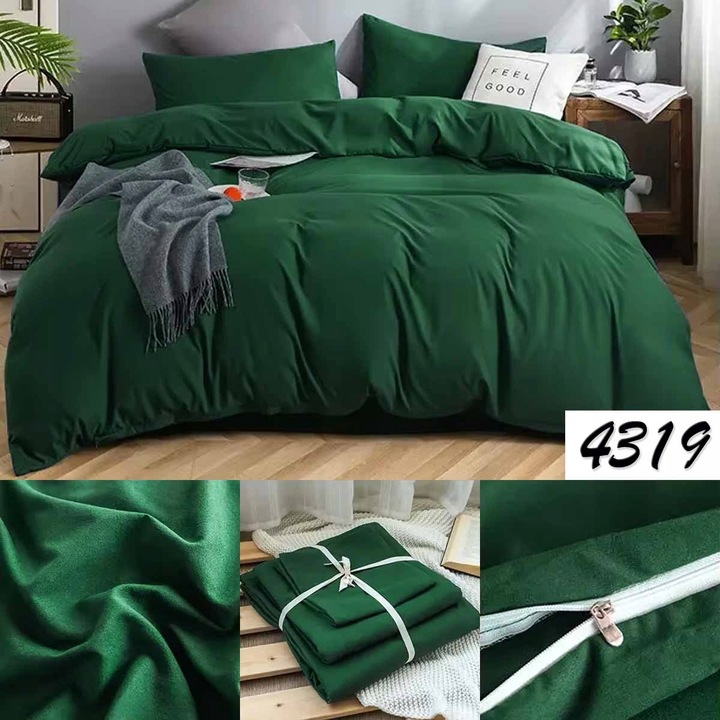 KOMPLET POŚCIELI 200x220 cm MIKROWŁÓKNO POŚCIEL JEDNOKOLOROWA + 2x