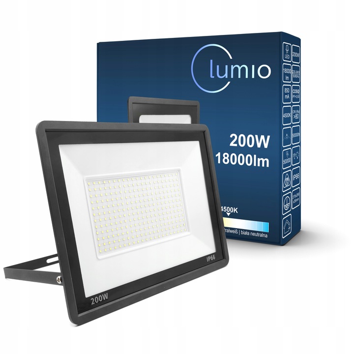 HALOGEN NAŚWIETLACZ LAMPA LED 200W 18000lm IP66 ZEWNĘTRZNY 4500K