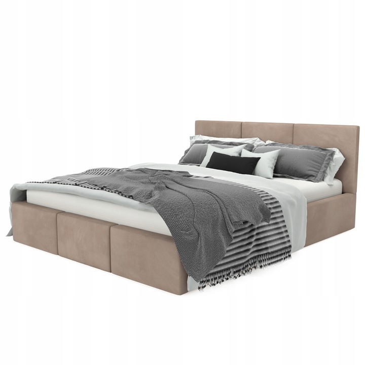 ŁÓŻKO TAPICEROWANE DO SYPIALNI 140x200 ŁÓŻKO PODWÓJNE Z POJEMNIKIEM